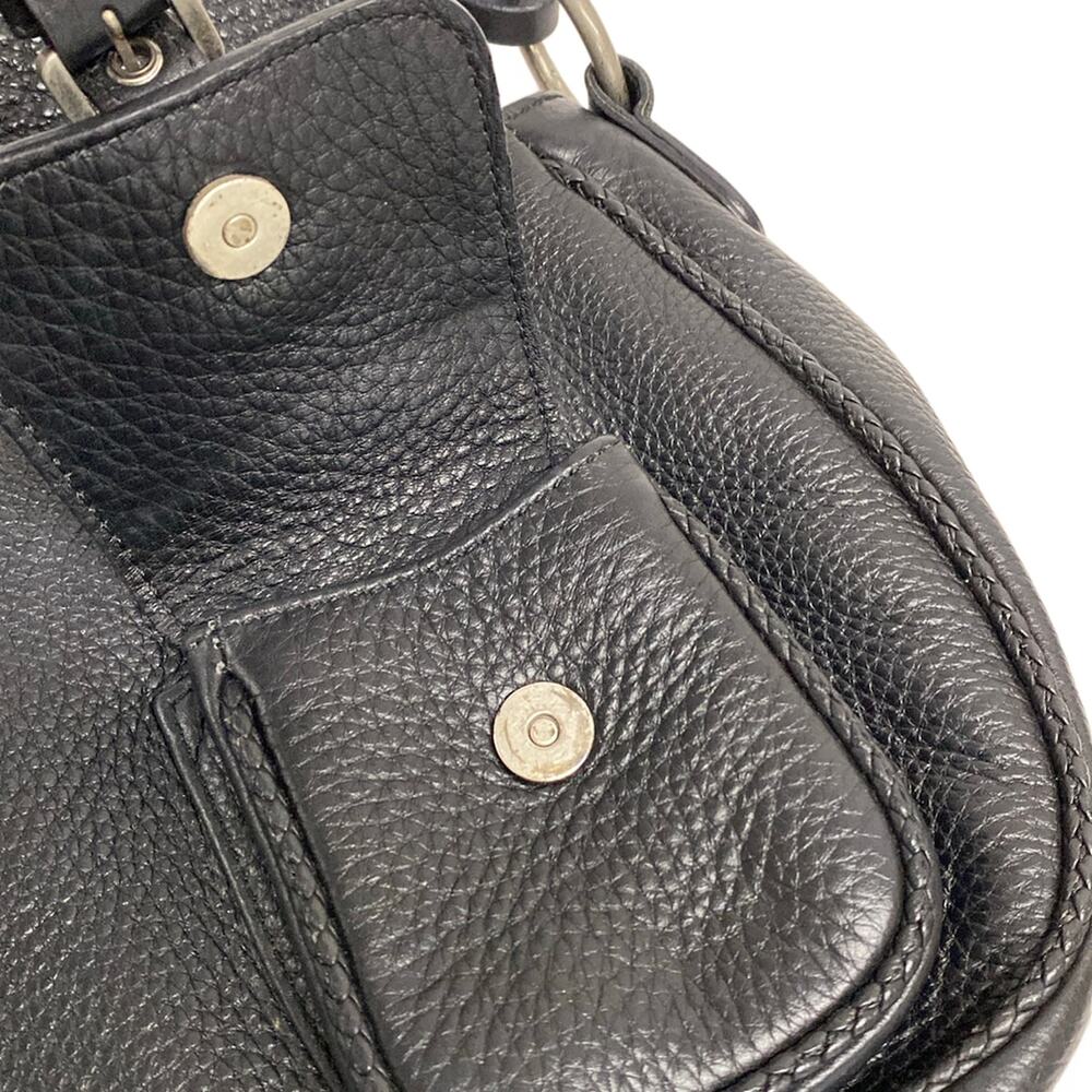 Christian Dior DIOR/ChristianDior Gaucho Handbag Black Silver Leather Hardware - Picture 12 of 15
